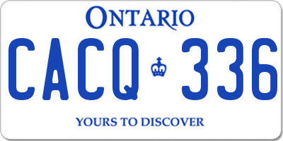 ON license plate CACQ336