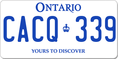 ON license plate CACQ339