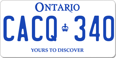 ON license plate CACQ340