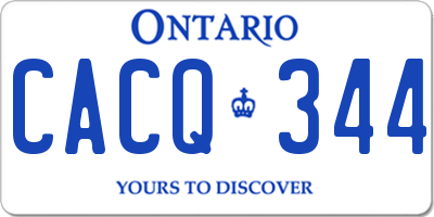 ON license plate CACQ344