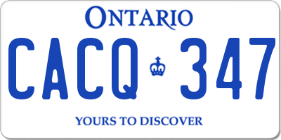 ON license plate CACQ347