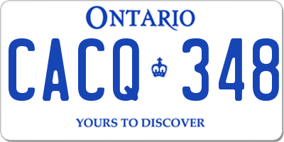 ON license plate CACQ348