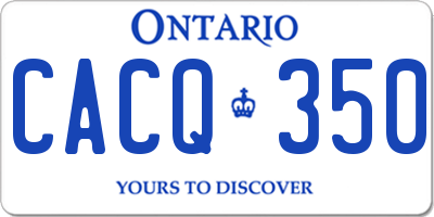 ON license plate CACQ350