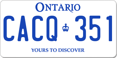 ON license plate CACQ351