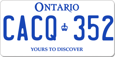 ON license plate CACQ352