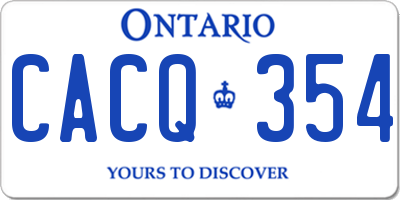 ON license plate CACQ354