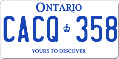 ON license plate CACQ358