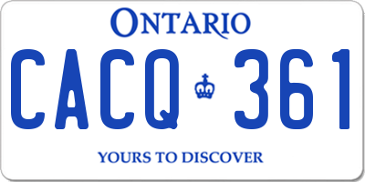 ON license plate CACQ361