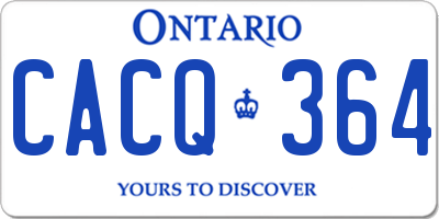 ON license plate CACQ364