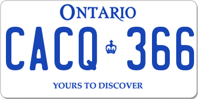 ON license plate CACQ366