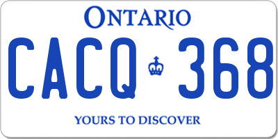 ON license plate CACQ368