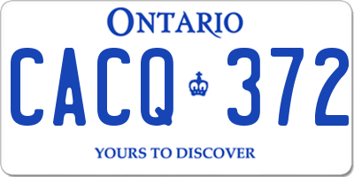 ON license plate CACQ372