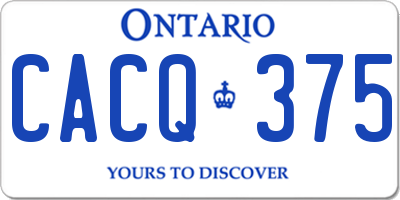 ON license plate CACQ375