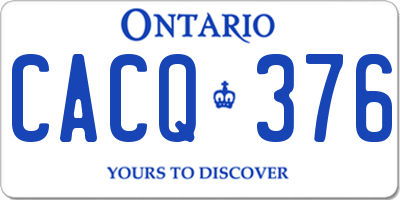 ON license plate CACQ376