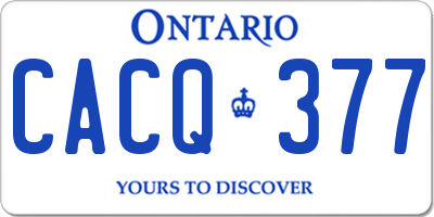 ON license plate CACQ377