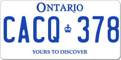 ON license plate CACQ378