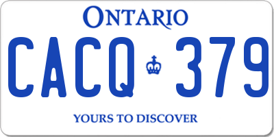 ON license plate CACQ379