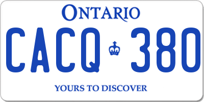 ON license plate CACQ380