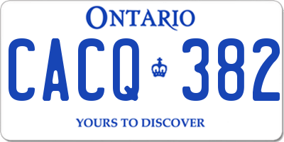 ON license plate CACQ382