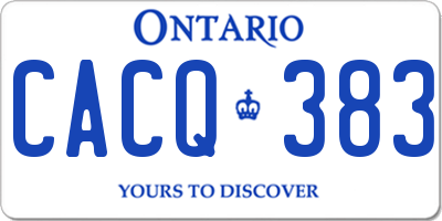 ON license plate CACQ383