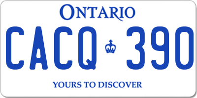 ON license plate CACQ390