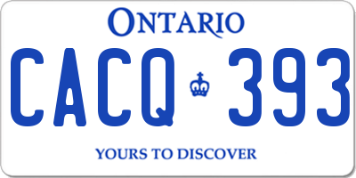 ON license plate CACQ393