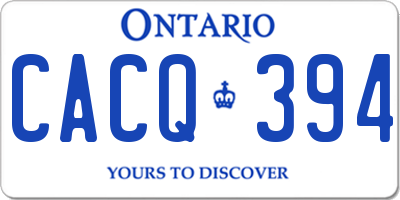 ON license plate CACQ394