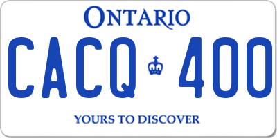 ON license plate CACQ400