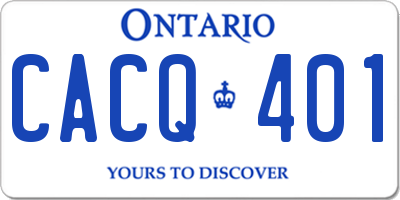 ON license plate CACQ401