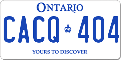 ON license plate CACQ404