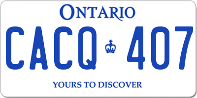 ON license plate CACQ407