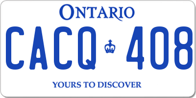 ON license plate CACQ408