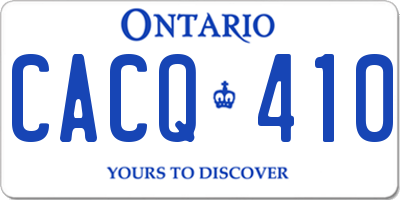 ON license plate CACQ410