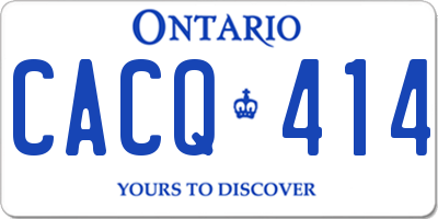 ON license plate CACQ414