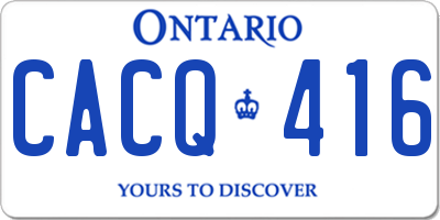 ON license plate CACQ416