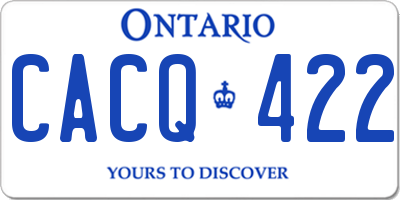 ON license plate CACQ422