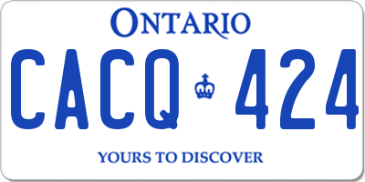 ON license plate CACQ424