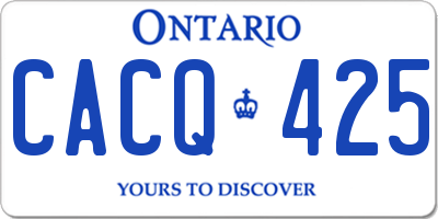 ON license plate CACQ425