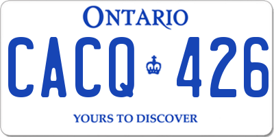 ON license plate CACQ426