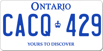 ON license plate CACQ429