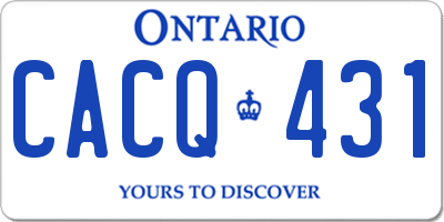 ON license plate CACQ431