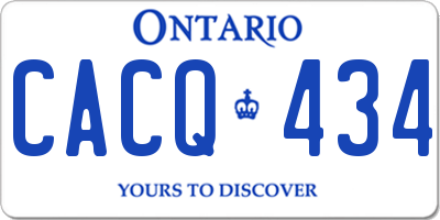 ON license plate CACQ434