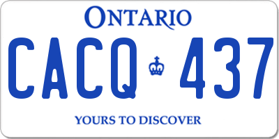 ON license plate CACQ437