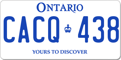 ON license plate CACQ438