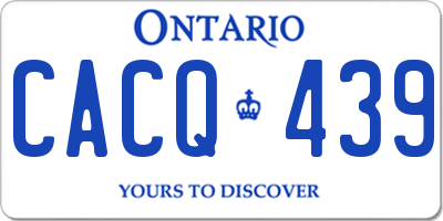 ON license plate CACQ439