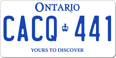 ON license plate CACQ441