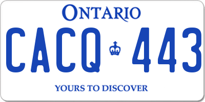 ON license plate CACQ443