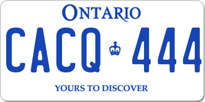 ON license plate CACQ444