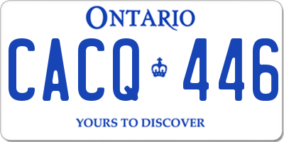 ON license plate CACQ446