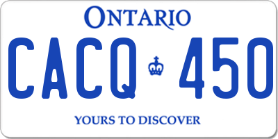 ON license plate CACQ450